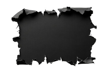 Wall Mural - torn black paper with jagged edges on transparent background