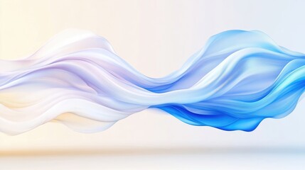 Wall Mural - abstract flowing fabric design in pastel blue and white, smooth and elegant. soft, wavy lines create
