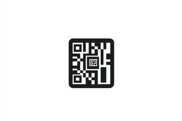 a black and white qr code centered on a white background