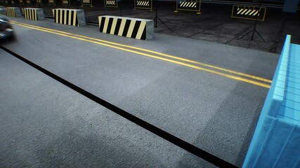 Wall Mural - generic 3d car crash test. car destruction. realistic 4k animation.