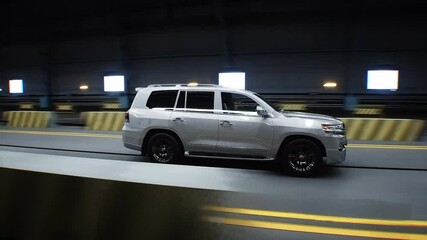 Wall Mural - generic 3d car crash test. car destruction. realistic 4k animation.