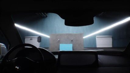 Wall Mural - generic 3d car crash test. car destruction. realistic 4k animation.
