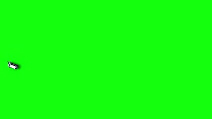 Wall Mural - generic 3d car crash test. car destruction. green screen isolate.