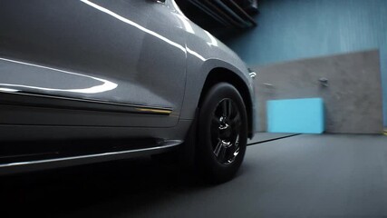 Wall Mural - generic 3d car crash test. car destruction. realistic 4k animation.