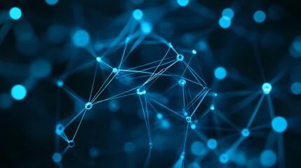 Blue Abstract Network Structure
