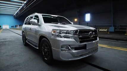 Wall Mural - generic 3d car crash test. car destruction. realistic 4k animation.