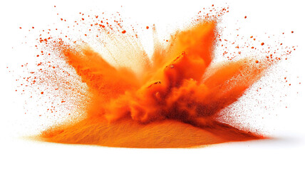 Wall Mural - dynamic explosion of vibrant orange powder represents the energy, color, and celebration of festival