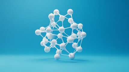 3D Network Structure with White Spheres and Lines