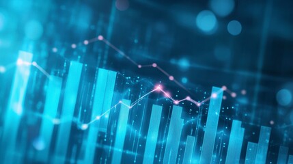 Aufkleber - Abstract financial data visualization, showing trends and growth. Possible use Stock photo for business or financial reports