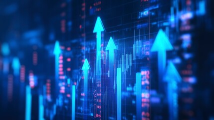 Aufkleber - Abstract digital display of growing financial data
