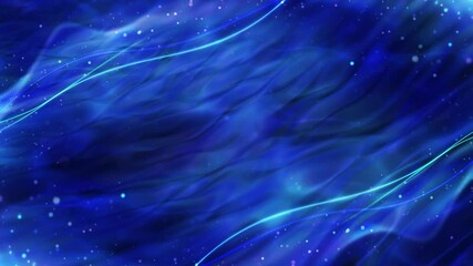 Wall Mural - blue particle lines ocean waves 4k loop features a blue atmosphere with caustic like water ripples a