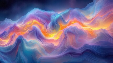 Wall Mural - abstract, colorful clouds with light shining through, airy, pastel gradient