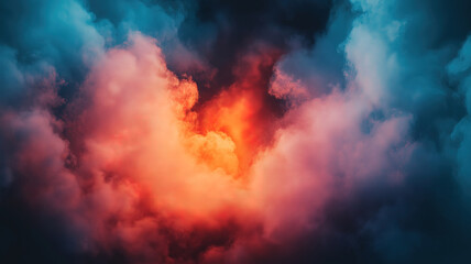 Wall Mural - colorful dust cloud in motion from a vibrant powder explosion