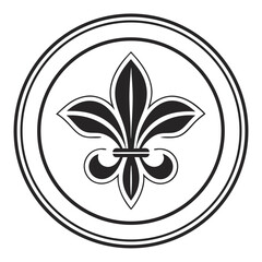 Wall Mural - an artistic and elegant fleur-de-lis emblem displayed in a circular design. the image captures the i