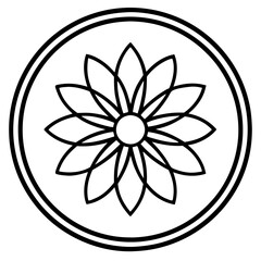Wall Mural - a floral emblem within a circular frame, exuding elegance and simplicity vector illustration