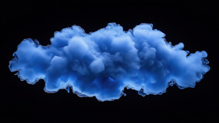 Wall Mural - blue color clouds creating an abstract smoky effect on black background