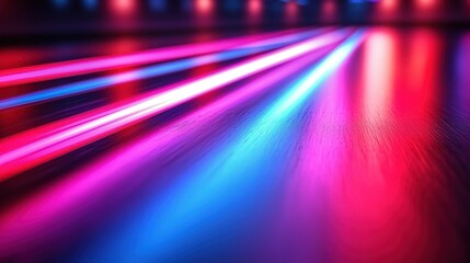 Wall Mural - blurred streaks of red, blue, and pink light over a dark surface