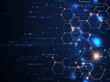 © Tondone - A futuristic digital background featuring hexagonal patterns merged with glowing blue lights and dynamic lines, representing advanced technology concepts and innovation.