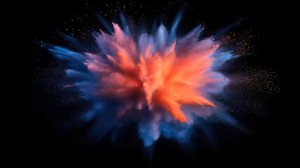 Wall Mural - abstract colored powder explosion, vibrant paint burst, and dust splatter for holi celebration
