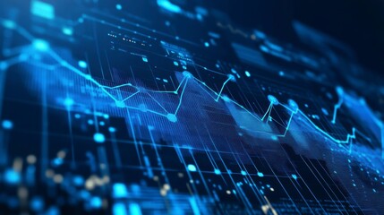 Poster - Abstract data visualization, financial charts, modern technology