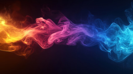 Wall Mural - gradient softness and contrast concept with colorful smoke bursts on a dark background