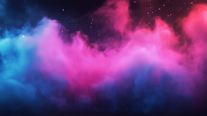 Wall Mural - Colorful pink, purple, and blue powder explosion on black background creates a dynamic visual impact