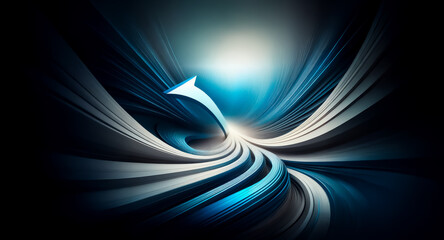 Wall Mural - abstract artwork featuring dynamic swirling blue and white lines against a dark backdrop, creating a