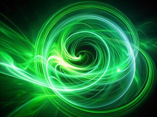 Wall Mural - abstract green light trails, long exposure photography, nature inspired swirls