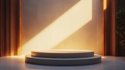 Fototapete - Minimalist setting with soft lighting creating a serene atmosphere in a modern studio space