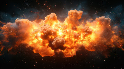 Wall Mural - A captivating burst of smoke and fire in vibrant colors, symbolizing energy and movement