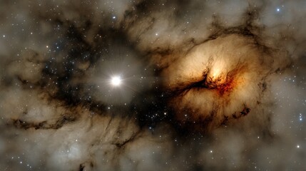 Wall Mural - Dazzling cosmic dance: star and flame nebula in celestial harmony