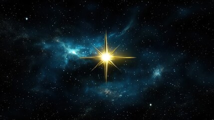 Wall Mural - Glowing starburst in cosmic nebula: a celestial dance in the night sky