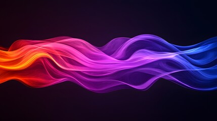 Sticker - abstract colorful waves vibrant swirling flowing neon design digital art background