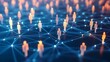 © Din Nasahrudin - Image of a group of people and the concept of communication network. social media. human resources. AI Generated