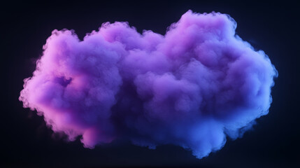 Wall Mural - vibrant, fluffy cloud in shades of purple and pink floats against dark background, creating dreamy a