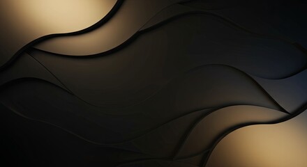 Poster - A black and gold background with a wave pattern