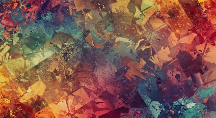 Poster - A colorful abstract painting with splatters of paint