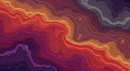 Poster - A colorful swirl of purple, orange, and blue