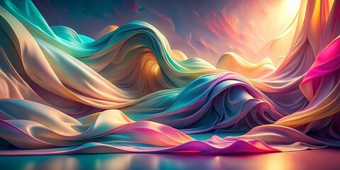 Sticker - dreamy soft wave abstract background, surreal pastel swirl texture