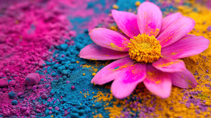 Wall Mural - holi paint powder explosion creating a dynamic burst celebrating india’s vibrant festivity