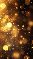Wall Mural - A shimmering background of golden bokeh lights, creating a festive and elegant atmosphere.