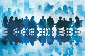 Leinwandbilder - Business professionals engaging in strategic discussions around a table in a contemporary setting during a training session Generative AI
