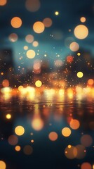 Wall Mural - A blurred background with glowing bokeh lights, creating a dreamy, atmospheric effect.