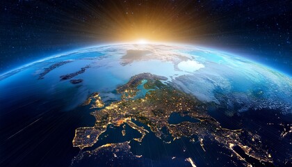 Wall Mural - earth lights from space