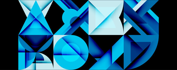 Wall Mural - Circles squares lines abstract background