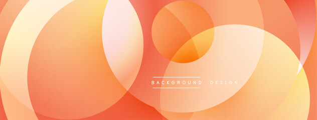 Wall Mural - layered circular shapes in vivid colors form a gradient-rich abstract design with smooth transitions
