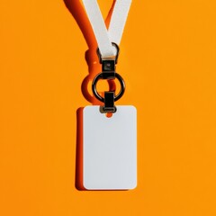 Poster - Minimalist Professional Access Sleek White Lanyard with Dynamic Blank ID Badge - Modern Networking and Event Branding Solutions for Professional Engagement