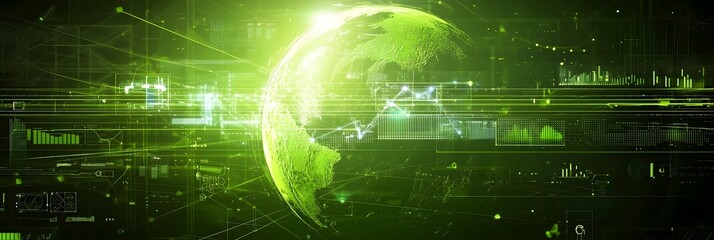 a futuristic luminous background with abstract patterns and global network representations symbolizi
