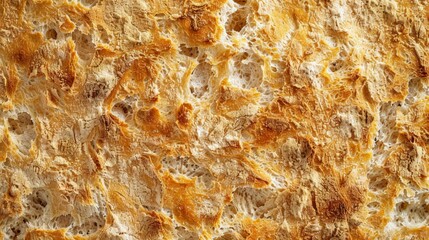 Aufkleber - Crusty bread texture revealed with golden crumbs highlighting freshness for bakery promotions Generative AI