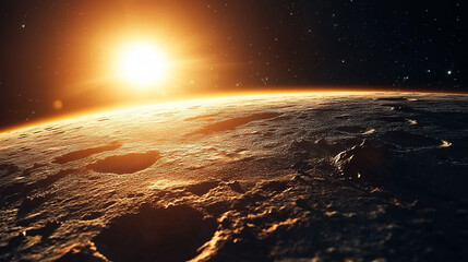 Wall Mural - View of the Earth from the Surface of the Moon